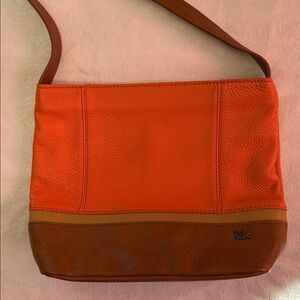 The Sak Leather Shoulder Bag Orange Pocketbook Purse